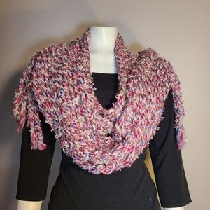 Handmade pink cream scarf